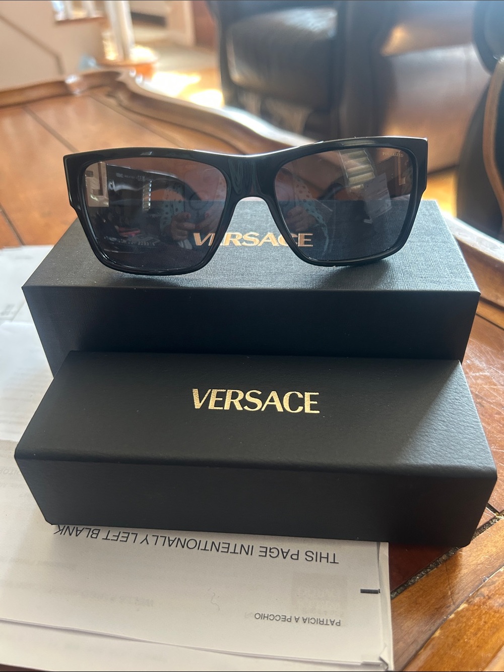 Versace Women’s Black Sunglasses with Dark Gradient Lenses
